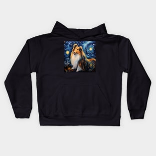 Rough Collie Night Kids Hoodie